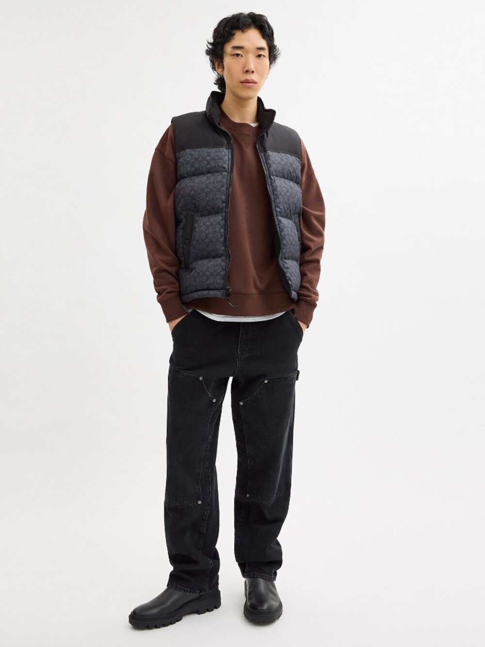 Coach Outlet Men's Signature Down Vest In Recycled Polyester Size XL